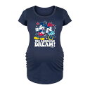 【送料無料】 ディズニー レディース Tシャツ トップス Disney's Mickey & Minnie Mouse Maternity The American Dream Graphic Tee Navy(4)