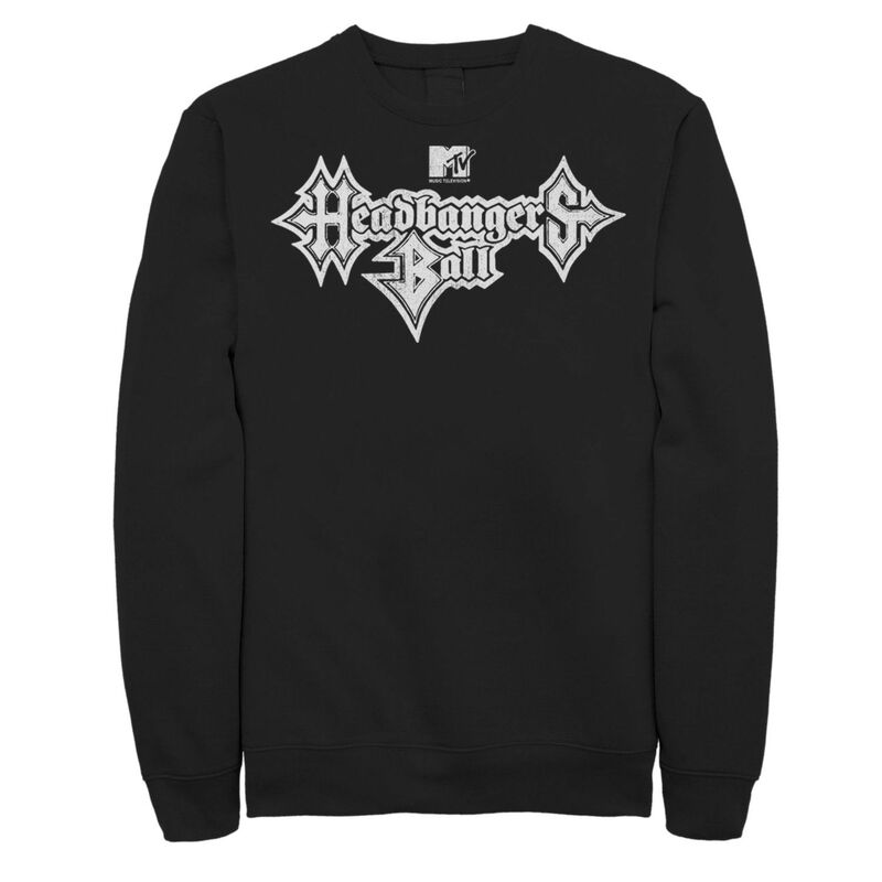 【送料無料】 ライセンス キャラクター メンズ Tシャツ トップス Men's MTV Headbangers Ball Metal Logo Sweatshirt Black