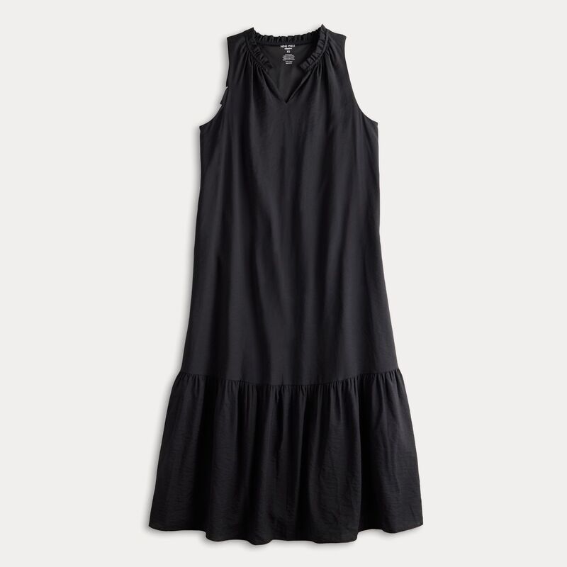 【送料無料】 ナインウェスト レディース ワンピース トップス Women's Nine West Adaptive Sleeveless V-Neck Maxi Dress Black Water Trail