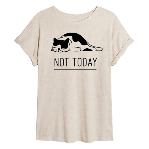 【送料無料】 アンブランデッド レディース Tシャツ トップス Juniors' Not Today Cat Flowy Tee Beige 【送料無料】 アンブランデッド レディース Tシャツ トップス Juniors' Not Today Cat Flowy Tee Beige