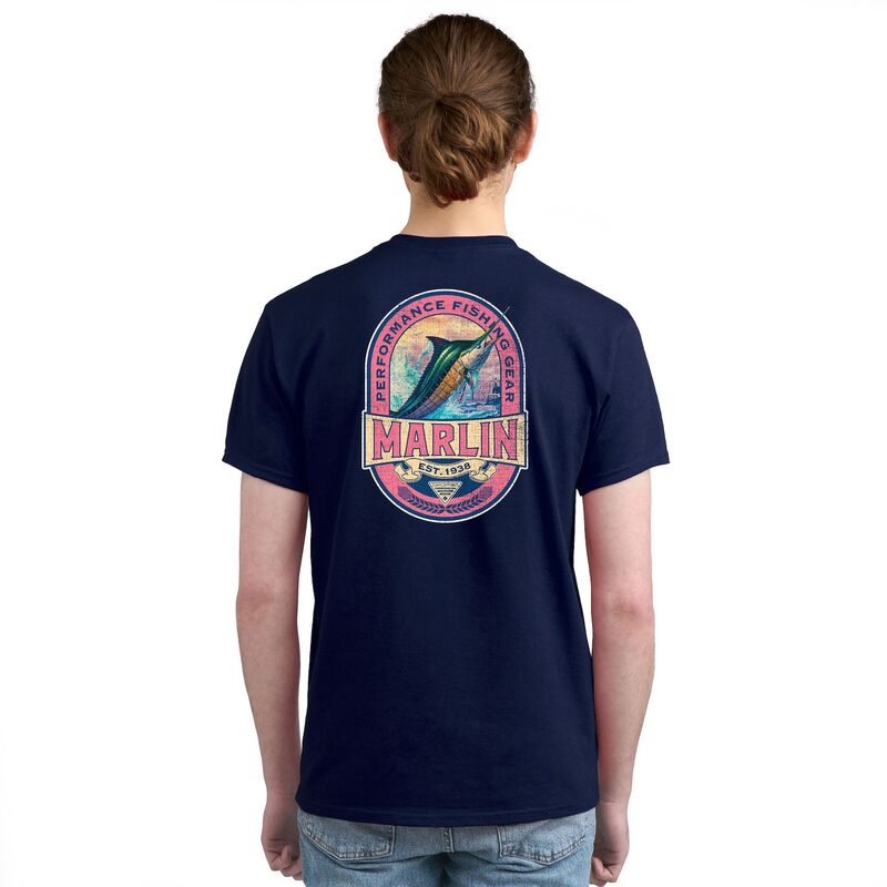 【送料無料】 コロンビア メンズ Tシャツ トップス Men's Columbia PFG Performance Fishing Gear Short Sleeve Graphic Tee Navy Marlin