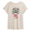 【送料無料】 ライセンス キャラクター レディース Tシャツ トップス Juniors' Diet Coke Flower Can Flowy Graphic Tee Beige
