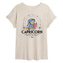 【送料無料】 ライセンス キャラクター レディース Tシャツ トップス Juniors' Garfield Capricorn Flowy Tee Beige