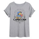 【送料無料】 ライセンス キャラクター レディース Tシャツ トップス Juniors' Garfield Capricorn Flowy Tee Heathe...