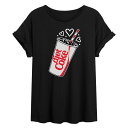 【送料無料】 ライセンス キャラクター レディース Tシャツ トップス Juniors' Diet Coke Heart Bubbles Flowy Graphic Tee Black