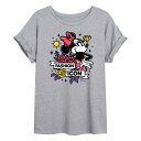 【送料無料】 ディズニー レディース Tシャツ トップス Disney's Minnie Mouse Juniors' Fashion Icon Flowy Tee Heather Gray(4)