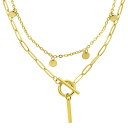 【送料無料】 アドニア レディース ネックレス・チョーカー・ペンダントトップ アクセサリー Adornia 14k Gold Plated Layered In...