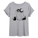 【送料無料】 ライセンス キャラクター レディース Tシャツ トップス Juniors' Ghost and Cats Oversized Tee Heathe...