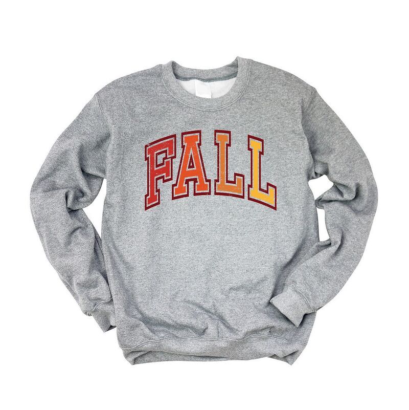Simply Sage Market レディース アウター ニット・セーター スウェット シャツ Simply Sage Market Varsity Fall Ombre Sweatshirt Graphite グラファイト