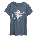 【送料無料】 ライセンス キャラクター レディース Tシャツ トップス Women's Pokemon Starry Mew Graphic Tee Heather Blue