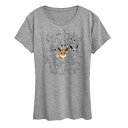 【送料無料】 ライセンス キャラクター レディース Tシャツ トップス Women's Pokemon Eevee Group Graphic Tee Heather Gray