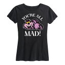 【送料無料】 ディズニー レディース Tシャツ トップス Disney's Alice in Wonderland Women's You're All Mad Graphic Tee Black(4)
