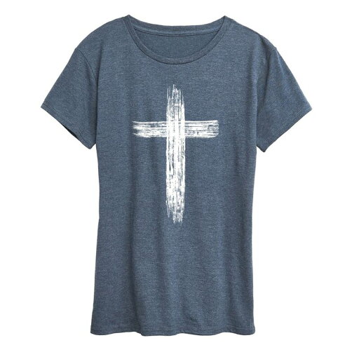 【送料無料】 ライセンス キャラクター レディース Tシャツ トップス Women's Brush Cross Graphic Tee Heather Blue 【送料無料】 ライセンス キャラクター レディース Tシャツ トップス Women's Brush Cross Graphic Tee Heather Blue