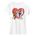 【送料無料】 ライセンス キャラクター レディース Tシャツ トップス Women's Wizard of Oz Group Photo Heart Graphic Tee White