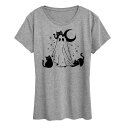 【送料無料】 アンブランデッド レディース Tシャツ トップス Women's Ghost and Cats Graphic Tee Heather Gray