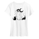 【送料無料】 アンブランデッド レディース Tシャツ トップス Women's Ghost and Cats Graphic Tee White