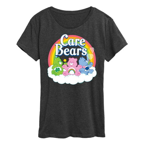 【送料無料】 ライセンス キャラクター レディース Tシャツ トップス Women's Care Bears Logo Group Graphic Tee Charcoal Gray 【送料無料】 ライセンス キャラクター レディース Tシャツ トップス Women's Care Bears Logo Group Graphic Tee Charcoal Gray
