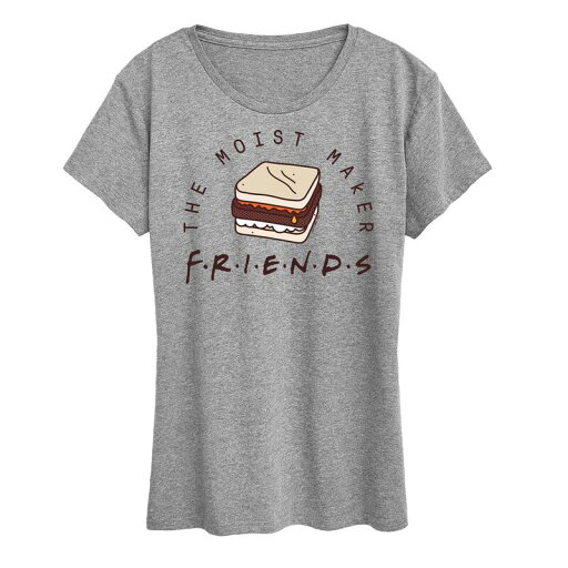 【送料無料】 ライセンス キャラクター レディース Tシャツ トップス Women's Friends Moist Maker Graphic Tee Heather Gray 【送料無料】 ライセンス キャラクター レディース Tシャツ トップス Women's Friends Moist Maker Graphic Tee Heather Gray