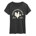 【送料無料】 ライセンス キャラクター レディース Tシャツ トップス Women's Cockadoodlebrew Graphic Tee Heather Charcoal(4)