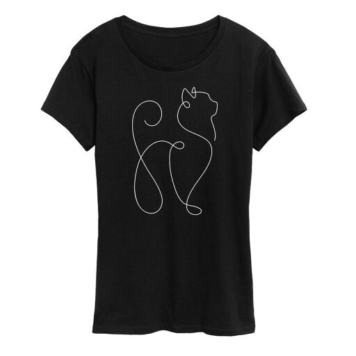 【送料無料】 ライセンス キャラクター レディース Tシャツ トップス Women's White Line Cat Graphic Tee Black 【送料無料】 ライセンス キャラクター レディース Tシャツ トップス Women's White Line Cat Graphic Tee Black