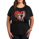 【送料無料】 ライセンス キャラクター レディース Tシャツ トップス Plus Wizard of Oz Group Photo Heart Graphic Tee Black