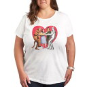【送料無料】 ライセンス キャラクター レディース Tシャツ トップス Plus Wizard of Oz Group Photo Heart Graphic Tee White