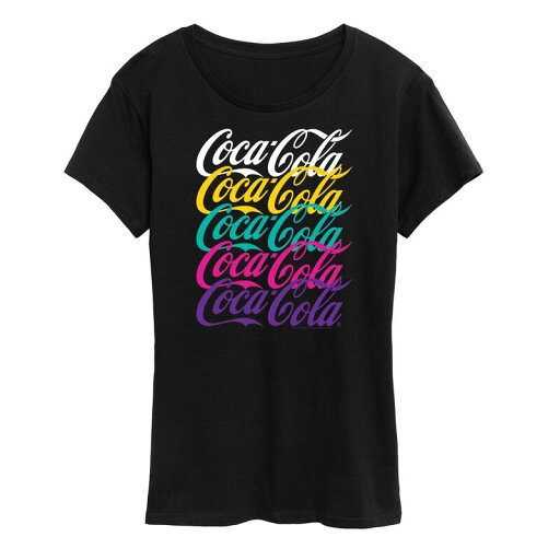 【送料無料】 ライセンス キャラクター レディース Tシャツ トップス Women's Coca-Cola Coke Logo 90's Stacked Graphic Tee Black 【送料無料】 ライセンス キャラクター レディース Tシャツ トップス Women's Coca-Cola Coke Logo 90's Stacked Graphic Tee Black