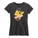 【送料無料】 ライセンス キャラクター レディース Tシャツ トップス Women's Pokemon Pika Pika Graphic Tee Heather Charcoal