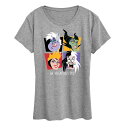 【送料無料】 ディズニー レディース Tシャツ トップス Disney Villain Ursula Cruella Maleficent & Evil Queen Women's Ew Valentine's Day Graphic Tee Heather Gray
