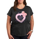 【送料無料】 ライセンス キャラクター レディース Tシャツ トップス Plus Sesame Street Valentine's Day Graphic Tee Heather Charcoal