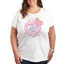 【送料無料】 ライセンス キャラクター レディース Tシャツ トップス Plus Sesame Street Valentine's Day Graphic Tee White