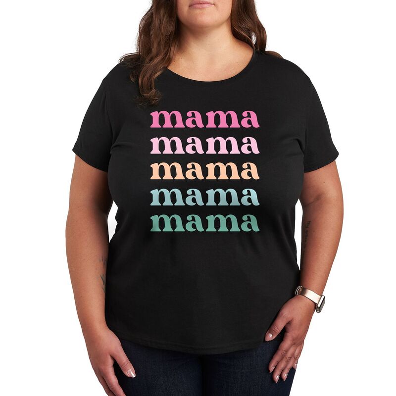 ̵ ֥ǥå ǥ T ȥåץ Plus Colorful Stacked Mama Graphic Tee...