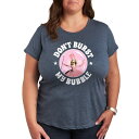 【送料無料】 ライセンス キャラクター レディース Tシャツ トップス Plus The Wizard Of Oz Burst My Bubble Graphic Tee Heather Blue(4)