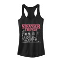 【送料無料】 ライセンス キャラクター レディース Tシャツ トップス Juniors' Stranger Things Faded Cast Poster T...
