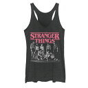 【送料無料】 ライセンス キャラクター レディース Tシャツ トップス Juniors' Stranger Things Faded Cast Poster T...