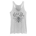 【送料無料】 アンブランデッド レディース Tシャツ トップス Juniors' Let It Bee Graphic Tank Top White Heather|詳細画像