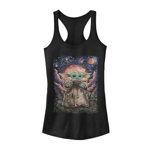 【送料無料】 ライセンス キャラクター レディース Tシャツ トップス Juniors' Star Wars The Child Starry Night Tank Top Black 【送料無料】 ライセンス キャラクター レディース Tシャツ トップス Juniors' Star Wars The Child Starry Night Tank Top Black