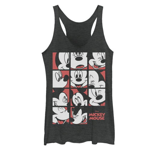 【送料無料】 ライセンス キャラクター レディース Tシャツ トップス Juniors' Disney's Mickey Mouse Expression Boxes Heather Tank Top Black Heather 【送料無料】 ライセンス キャラクター レディース Tシャツ トップス Juniors' Disney's Mickey Mouse Expression Boxes Heather Tank Top Black Heather
