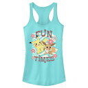 【送料無料】 ライセンス キャラクター レディース Tシャツ トップス Juniors' Pokemon Pikachu And Eevee Fun Times Racerback Tank Top Cancun
