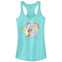 【送料無料】 ディズニー レディース Tシャツ トップス Disney's Princesses Belle Snow White Cinderella Ariel Aurora & Jasmine Group Stamp Juniors' Racerback Tank Top Cancun(4)
