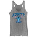 【送料無料】 ディズニー レディース Tシャツ トップス Disney's Lilo & Stitch Aunty Juniors' Racerback Tank Top Gray Heather(4)