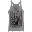 【送料無料】 ディズニー レディース Tシャツ トップス Disney's The Nightmare Before Christmas The Lovers Card Juniors' Racerback Tank Top Gray Heather(4)