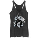 【送料無料】 ディズニー レディース Tシャツ トップス Disney's Villains Spray Paint Portrait Juniors' Racerback Tank Top Black Heather(4)