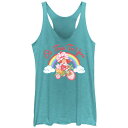 【送料無料】 ライセンス キャラクター レディース Tシャツ トップス Juniors' Strawberry Shortcake Be True To You Racerback Tank Top Tahiti Blue