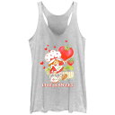 【送料無料】 ライセンス キャラクター レディース Tシャツ トップス Juniors' Strawberry Shortcake Life Is Sweet Racerback Tank Top White Heather