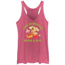 【送料無料】 ライセンス キャラクター レディース Tシャツ トップス Juniors' Strawberry Shortcake Life Is Better With A Pup Racerback Tank Top Pink Heather