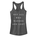 【送料無料】 アンブランデッド レディース Tシャツ トップス Juniors' Fifth Sun Not All Who Wander Are Lost Wanderlust Racerback Tank Top Charcoal