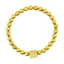 【送料無料】 アドニア レディース ブレスレット・バングル・アンクレット アクセサリー Adornia Gold Tone Initial Cubic Zirconia Cube & Bead Stretch Bracelet L(4)