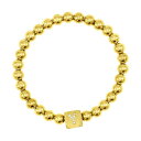 【送料無料】 アドニア レディース ブレスレット・バングル・アンクレット アクセサリー Adornia Gold Tone Initial Cubic Zirconia Cube & Bead Stretch Bracelet Y(4)