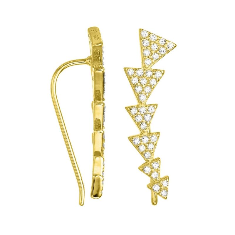 【送料無料】 アドニア レディース ピアス・イヤリング アクセサリー Adornia Cubic Zirconia Triangle Ear Climber Earrings Gold Tone